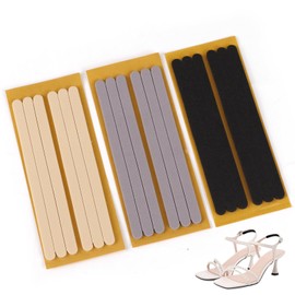 18 Pcs Sandal Strap Cushion Strips for Heels, Anti Slip Shoe Strap Cushions Reduce Rubbing and Slipping in Open-Back Shoes, Black Gray Nude Pads for Women