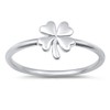 Good Luck Four Leaf Clover Nature Ring New .925 Sterling