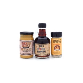 Sweet Heat New England Gift Set - Spicy Hot Pepper - Habanero Maple Pepper Habanero Smokey Maple Mustard and Ghost Pepper Maple Syrup