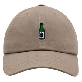 JPAK Soju Premium Dad Hat Embroidered Baseball Cap Korean Korea Spirit Khaki