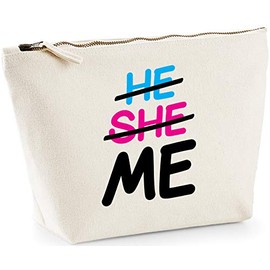 Hippowarehouse He She Me printed make up cosmetic wash bag 18x19x9cm