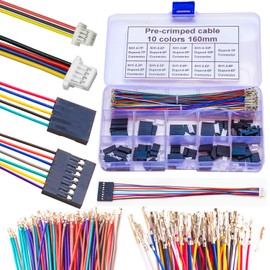 Ssighuyx SH1.0 to Dupont2.54 JST Connector Dupont Connector Kit and Pre-Crimped 28AWG Cable,Compatible with JST-SH 1.0mm & Dupont 2.54mm Cable 1/2/3/4/5/6/7/8/9/10Pin Housing 16cm Wire (SH-to-Dupont)