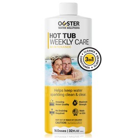 Bio Ouster 3in1 Weekly Hot Tub Cleaner, Conditioner, Clarifier - Hot Tub Chemicals for Standard & Inflatable Spas - Spa Chemicals for Crystal Clear & Sparkling Clean Water - Made in USA (32oz)
