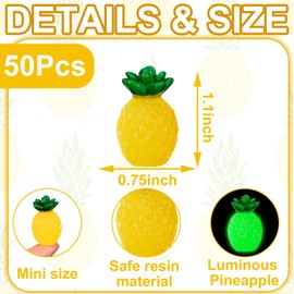Simgoing Mini Resin Pineapples Tiny Pineapple Figurines Glow in The Dark Pineapple Fake Pineapple Decoration Cute Artificial Fruit Ornament for DIY Art Crafts Project Garden Aquarium (50 Pcs)