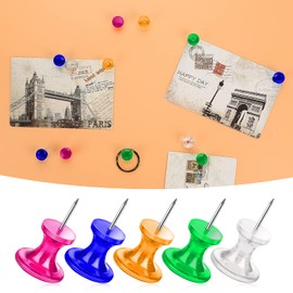 Molain 100 Pieces Giant Push Pins, 1 Inch Thumb Tacks Steel Point Map Plastic Head Push Pins Jumbo Marking Pins For Cork Boards Map Calendar Photo Home Office Craft Projects Multi Colors