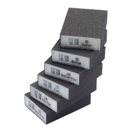 Fit For The Job Sanding Block 6 pcs 60/80/100/120/180/200 Grits Flexible Sanding Sponges Sanding Blocks Washable Wet & Dry Abrasive Pads, Sanding Pads for Sanding Wood, Walls, Plaster, Sandpaper