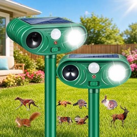 2026 Sonic Fortress Pro Deer Repellent Devices, Racoon Repellent Outdoor Squirrel Fortress Pro Animal Repeller Cat Deterrent with Motion Sensor& Light to Scare Skunk Bear Rabbit for Garden Yard(2)