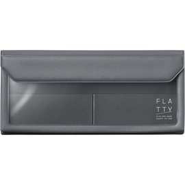KING JIM Flatty 5358 Bag-in-Bag Case, Pencil Case Size, Dark Gray