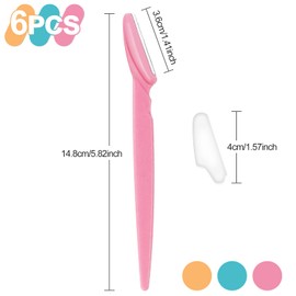 Sularpek Pack of 6 Eyebrow Razors, Eyebrow Shaper, Face Razor, Multi-Purpose Eyebrow Razor, with Precision Cover, for Women's Face and Body Eyebrows