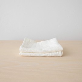 LinenMe 33 x 50 cm Linen Cotton Wafer Hand and Guest Towels, Set of 2, White