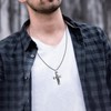 LUCKY2+7 Cross Necklace for Men, Silver Stainless Steel Mens Jesus