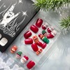 Christmas Short Press on Nails - Square Cute Fake Red