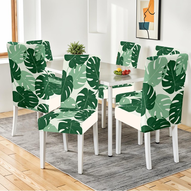 THISFIND Chair Covers for Dining Chairs Set of 6, Tropical