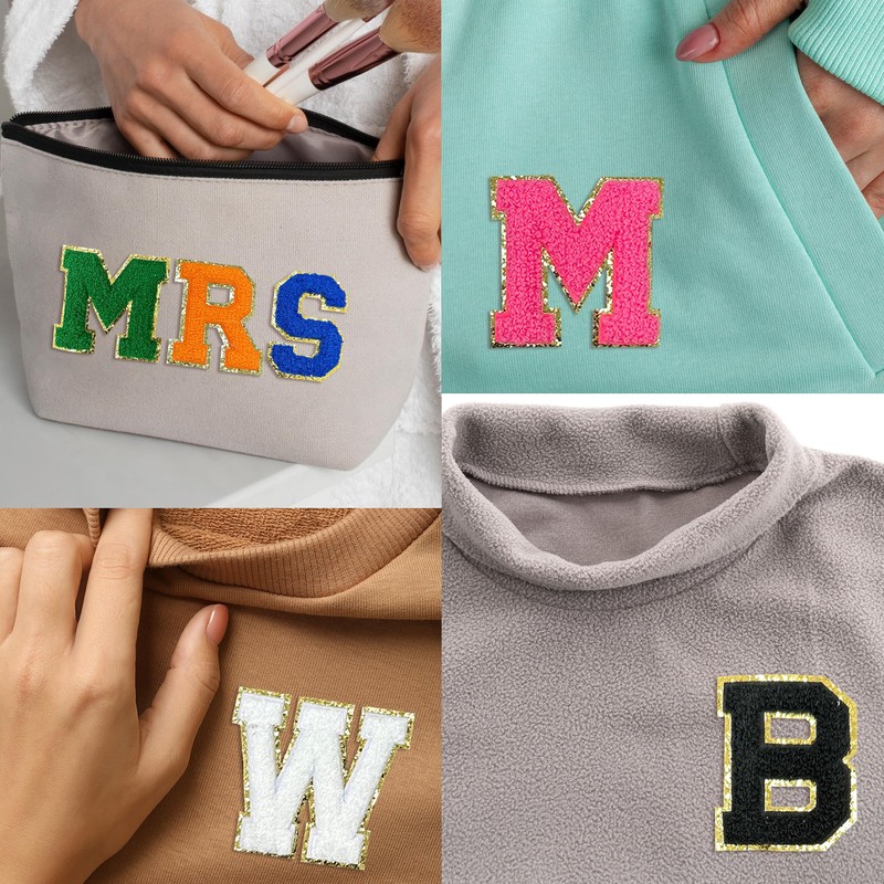 Iron On Chenille Letter Patch 2.5 Inch A-Z Alphabet Varsity