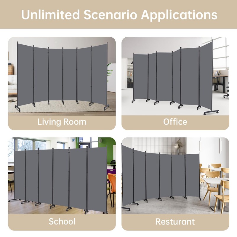 Room Divider Large 1 Panel Privacy Screen,Portable Room Partition on