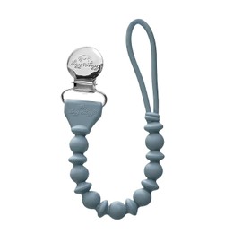 Itzy Ritzy Clip de silicona para chupete; correa de chupete de silicona 100% de grado alimenticio con clip que mantiene chupetes, mordedores y juguetes pequeños en su lugar; cuenta con diseño de una