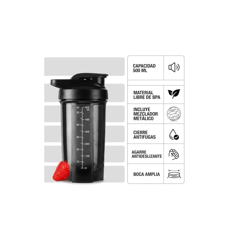 500 ML Blender bottles shaker Proteína con Bola de Acero