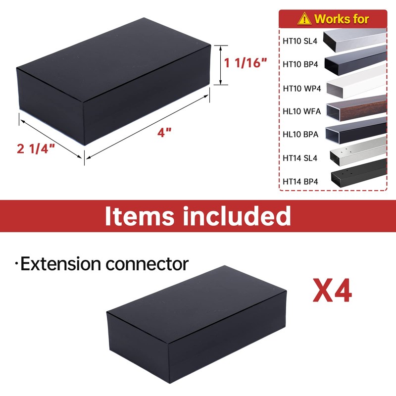 Muzata HT10 HL10 HT14 Flat Handrail Accessories - 4Pack 100mm