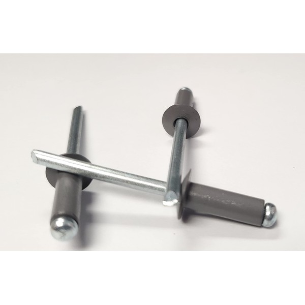 Grey 3/16" Blind Pop Rivets Aluminum Large Head with Steel