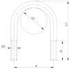 Design61 4 x U-bolts M8 x 58 x diameter 35