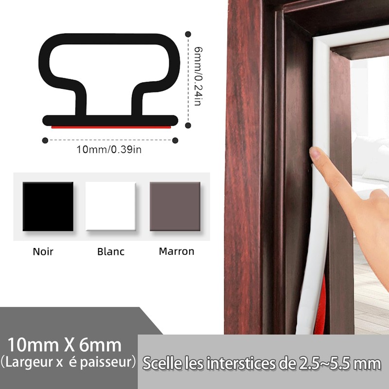 Draught Excluder & Door Seals (White, 6)
