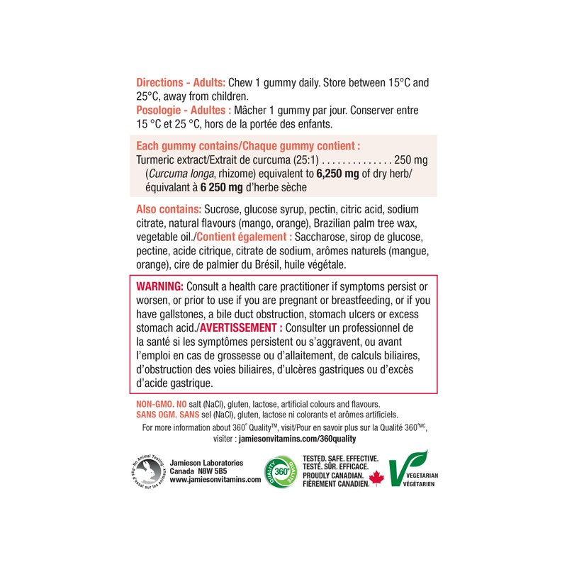 Jamieson Jamieson Tumeric Gummies NEW 60 Gummies