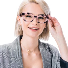 SIGVAN 4 Pack Progressive Multifocus Reading Glasses for Women Men Blue Light Blocking Spring Hinge Oprah Style Readers (4 Mix, 3.5)