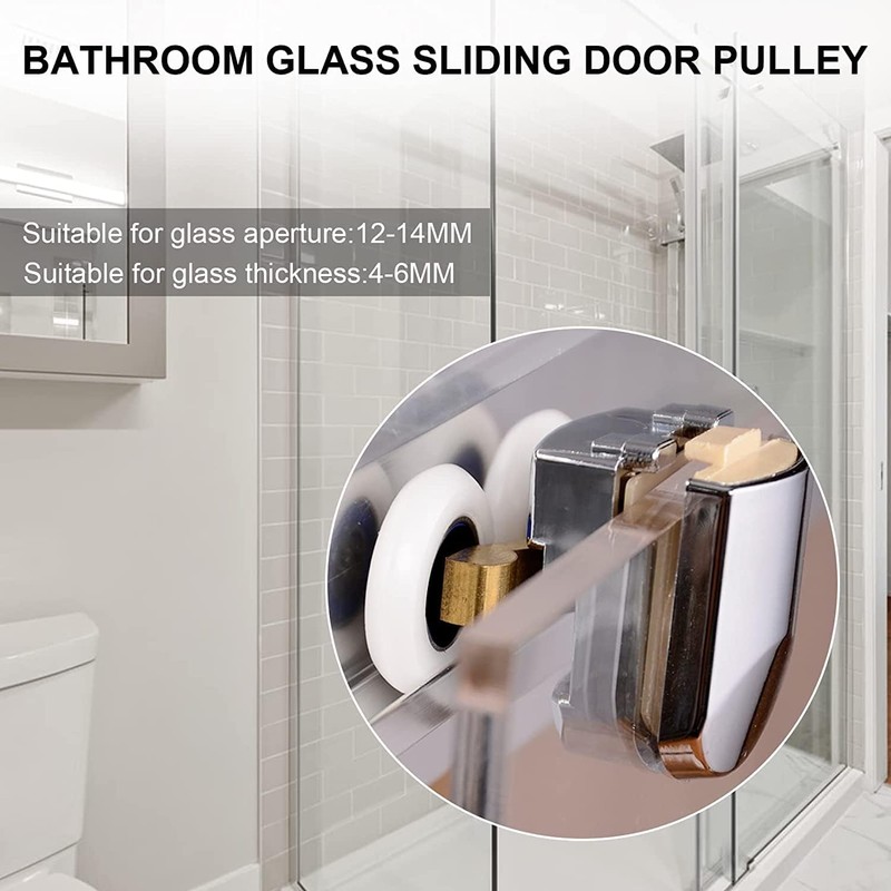 PMELCXD Curved Shower Door Rollers 4pcs 23mm Replacement Shower Door