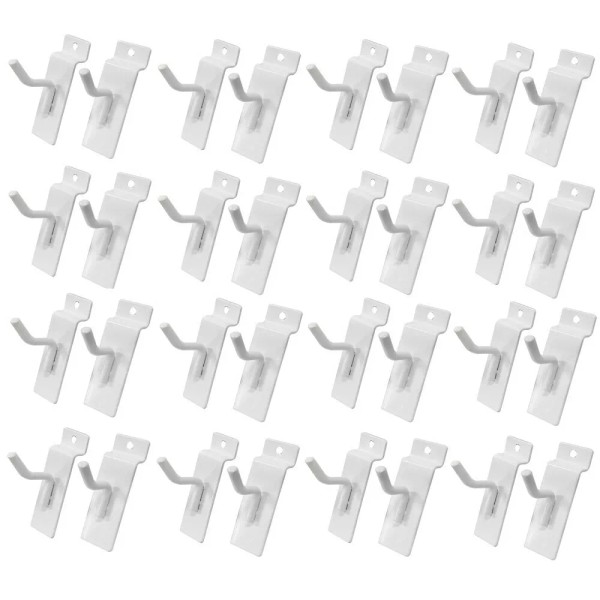 Unbranded 50 Pcs 1'' White Slatwall Hook Hooks Retail Display