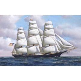 an American Clipper Ship Flying Cloud at Sea Under Full Sail by Antonio Jacobsen - 16" x 24" Premium Canvas Print