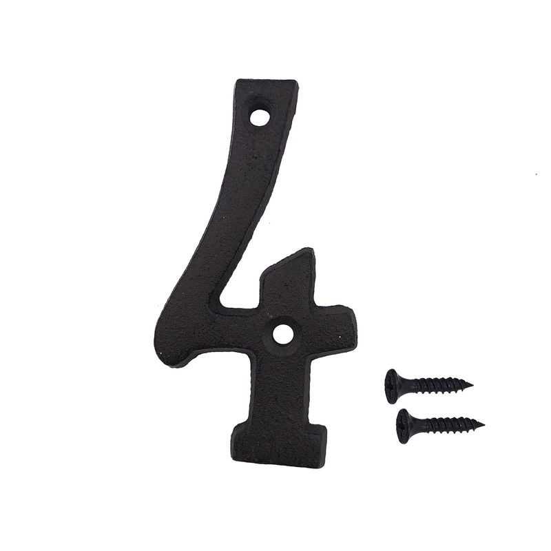 TripDock 3 Inch Wrought Iron House Number, Matching Screws Included