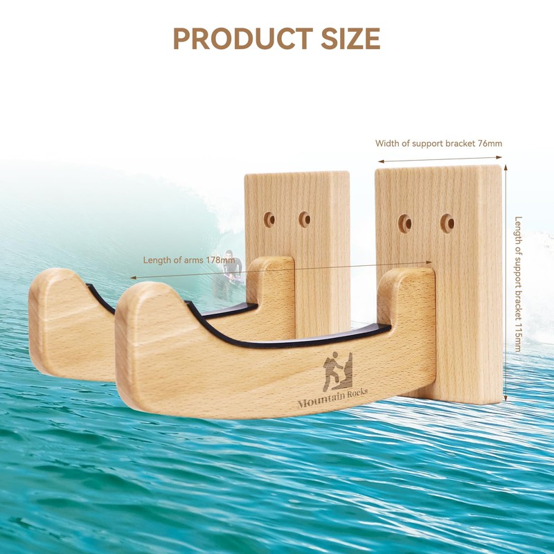 Wooden Surfboard Wall Rack for Long and Short Boards |