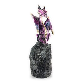 Ain't It Nice Dragon Statue Rock Faux Geode Cavern brillante medieval coleccionable Fantasy Dragon Figurine Decoración, morado 3.5 (L) x 2.5 (W) x 5.5 (H)