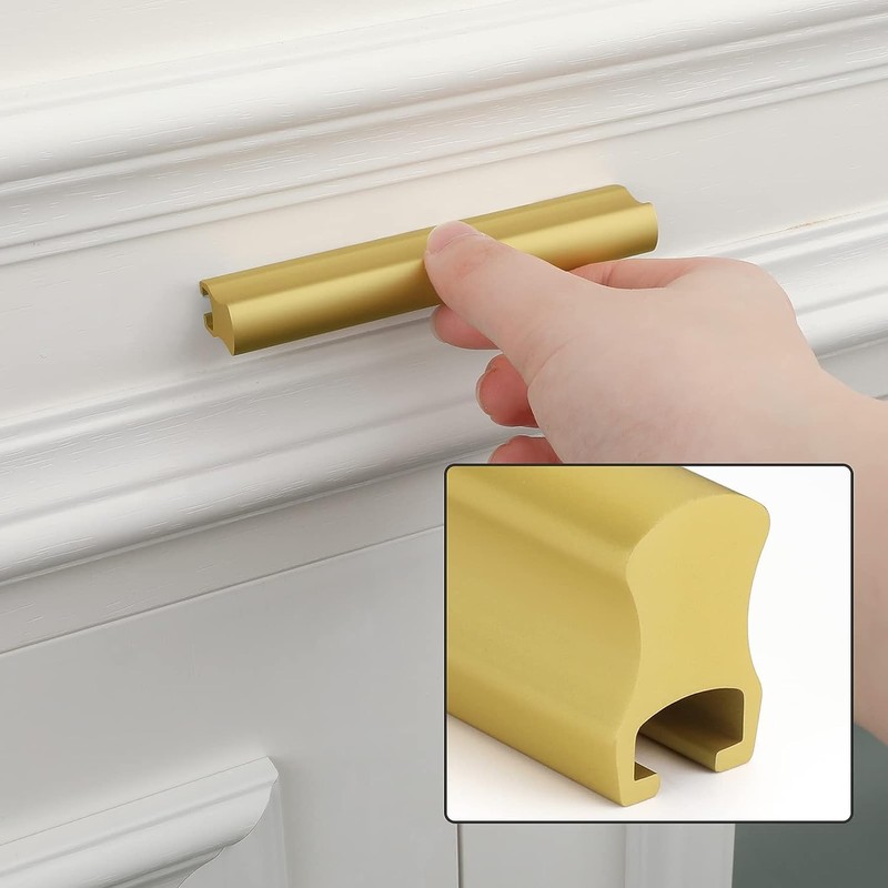 goldenwarm 5 Pack Adjustable Gold Cabinet Handle,Drawer Pulls 1-3/8" to