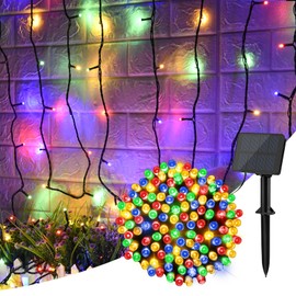 cshare LED Illumination Light Outdoor 50LED 5M Solar Light LED Solar String Light Solar Illumination Light IP65 Waterproof 8 Lighting Modes Fairy Light Christmas Tree Light Camping Use Garland Light