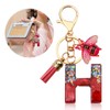 ORUZA Alphabet Initial Letter Keychain, Red Sequin Initial Letter Keyring