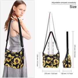 Kamo Crossbody Bag for Women - Multi-pocket Shoulder Bag Lightweight Messenger Bag Casual printed Purse Handbag Travel Bag