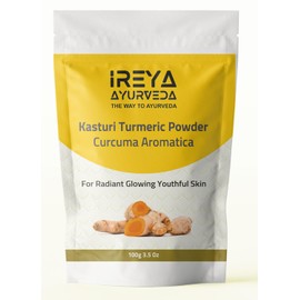 Ireya Ayurveda Kasthuri Manjal Powder for Skin and Face Care (3.5 oz) | Kasturi Turmeric, Wild Turmeric powder | Curcuma Aromatica | Helps in Glowing Skin Acne and Radiant skin 100g