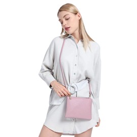 AMELIE GALANTI womens small crossbody strap handbag bag,Soft Leather Fabric Delicate Durable Fashion Design (Pink-b)