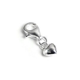 jewellerybox Tiny Sterling Silver Hollow Puffed Heart Clip on Charm