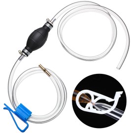 Pushglossy 20 Feet Gasoline Siphon Pump Gas Syphon Hand Pump Oil Fuel Transfer Pump 1 Transfer Pump with Hose Clip Buckles Brass for Gas Gasoline Petrol Diesel Oil Liquid Water Fish Tank
