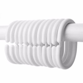 Wideskall® 12 Pieces Plastic Shower Curtain Hook Rings, White