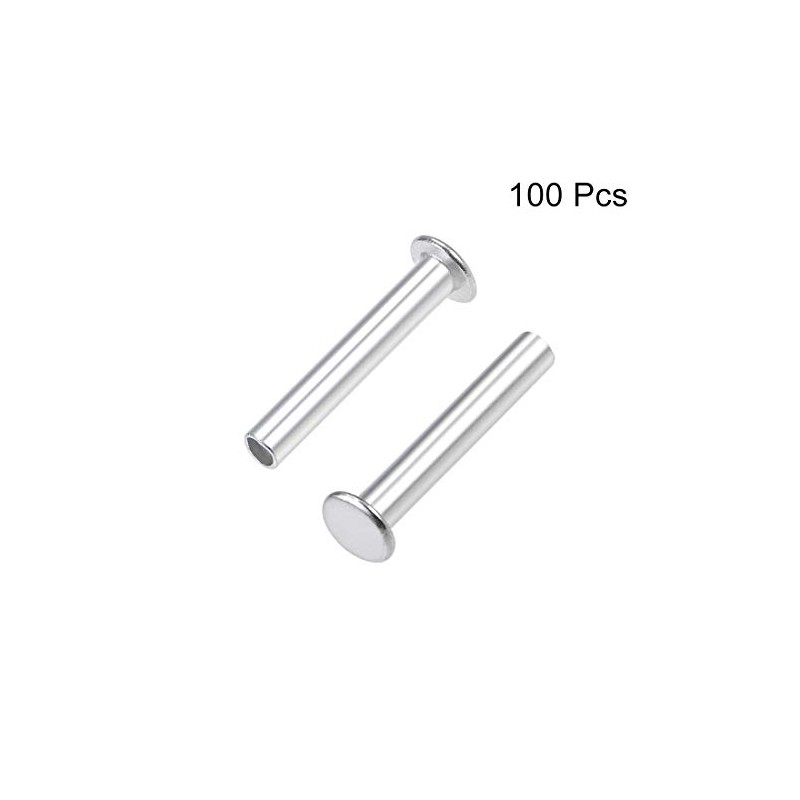 sourcing map 100 Pcs 3mm x 18mm Aluminum Flat Head