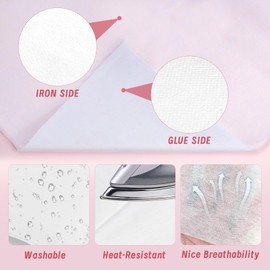 Iron-On Fleece Fabric 300 x 100 cm, 50 g/m² Non-Woven Fabric for Iron-On Iron-On Insert, White, Light Weight, One-sided Non-Woven Fabric for Sewing Crafts DIY Embroidery