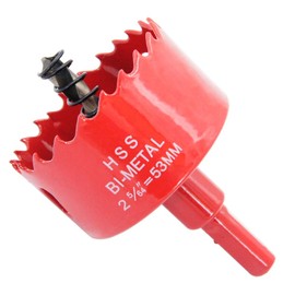 Hole Saw Drill Bit LAIWEI HSS Hole Cutter with Arbor for Wood and Metal (2-3/32"(53mm Hole Saw))