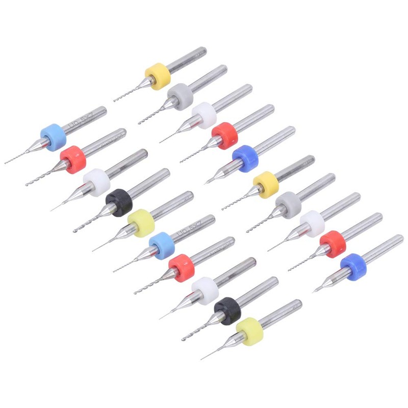 20Pcs Micro Drill Bit Set Alloy Circuit Board Mini Fixed