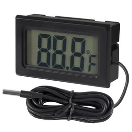 AOICRIE 4 Pieces Mini Digital Temperature 1 Metre Fahrenheit, LCD Digital Hygrometer Thermometer with Rod, Meter Humidity Meter for Greenhouse Home Office Cars (4 Pack)