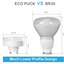 Legental 10w LED Puck GU24 Squat Light Bulb,18w Low Profile Spring CFL Equivalent,25000hrs Lifespan,800LM,Soft White(2700K),120-277V, Damp Location Suitable,UL Listed, 5 Pack
