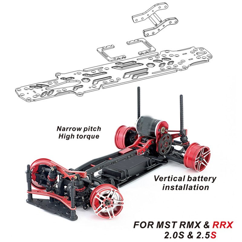 RC Car Chassis Plate Narrow Vertical High Traction Carbon Fiber