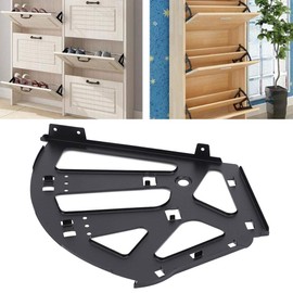 3 Layers Black Shoe Cabinet Dump Rack,Shoe Cabinet Flip Frame Shoe Rack,Hinges Flip Drawer Hinge Hardware Parts with Mounting Accessories